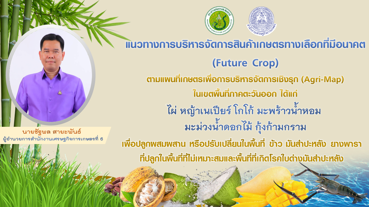 สำนักงานเศรษฐกิจการเกษตรที่ 6 จัดทำแนวทางการบริหารจัดการสินค้าเกษตรที่สำคัญและสินค้าทางเลือกเชิงลึกระดับพื้นที่ในภาคตะวันออก (Agri-Map) ปี 2564 