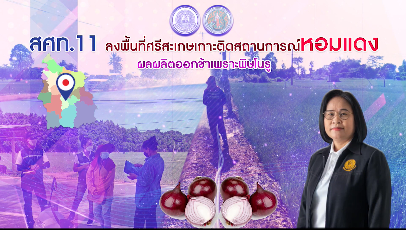 สศท.11 ลงพื้นที่ศรีสะเกษเกาะติดสถานการณ์หอมแดง ผลผลิตออกช้าเพราะพิษโนรู